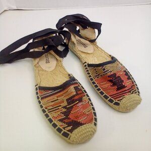 Soludos Ankle Tie Espadrille Women 5 Aztec Pattern